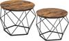 Круглые журнальные столики, набор из 2 приставных столиков, ст