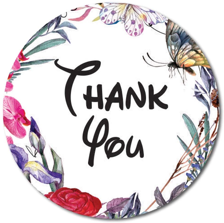 Darling Souvenir Round 45 шт элегантные цветочные и бордюрные фуксия розовые наклейки спасибо-1.6