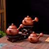 All Hand-pulled Pot Zhu Clay Pot Zisha Pot Bubble Teapot Household Small Side Handle Pot Kung Fu Tea Set