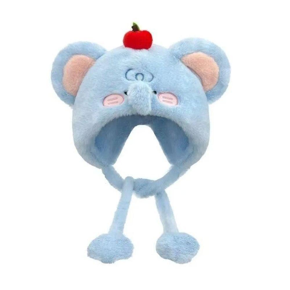 Korean Style Ear Protection Hat Cute Fluffy Beanie Hat Fashion Elephant Warm Hat  Outdoor