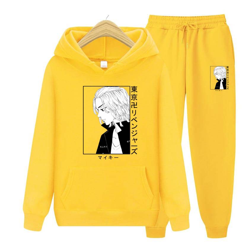 Мужские и женские толстовки с принтом аниме, спортивные костюмы, толстовки с капюшоном для бега, брюки, комплект из двух предметов, брюки, толстая теплая одежда для мужчин
