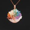 Fashion 7 Color Chakra Charm Amethyst Stone Tree of Life Pendant