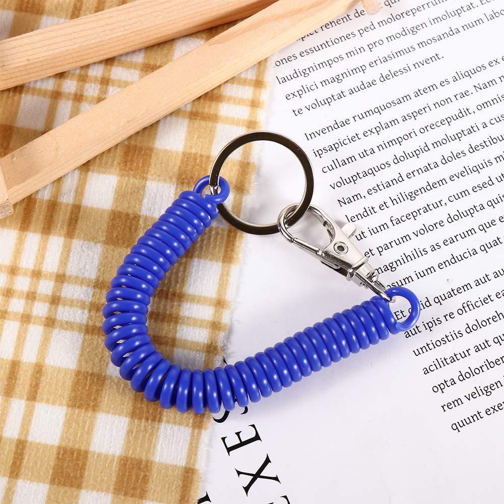 Wristband Retractable Spiral Stretch Keychain Elastic Ropes Key Cord Clasp Spring Rope Key Ring