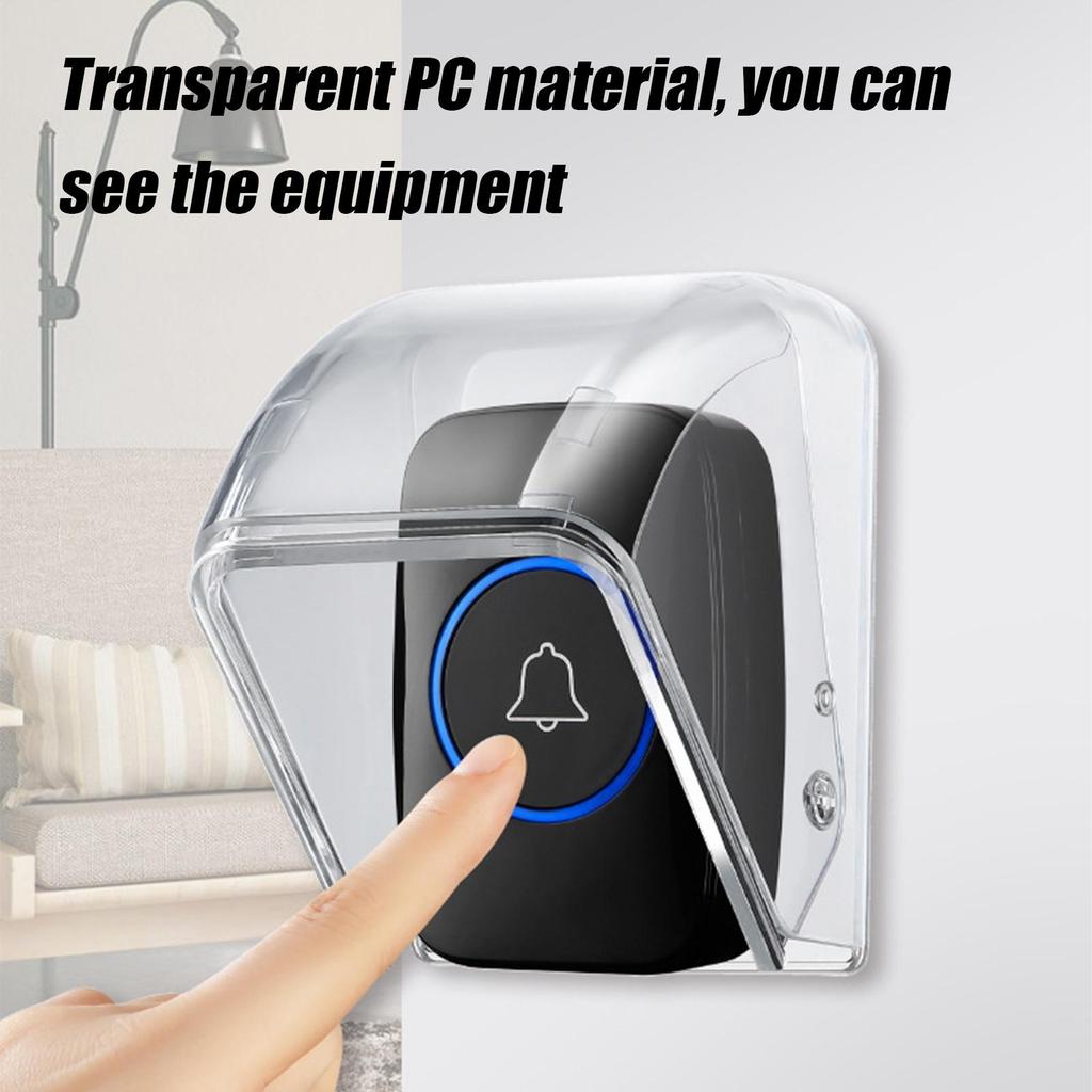 Waterproof Cover For Wireless Doorbell Door Bell Ring Chime Button Transparent Door Bell Protective Case Doorbell Cover