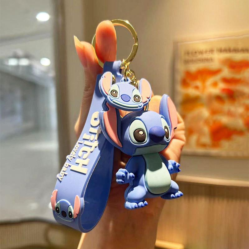 Adorable Cartoon Stitch Keychain Cute Silicone Bag Charm Creative Car Key Ring