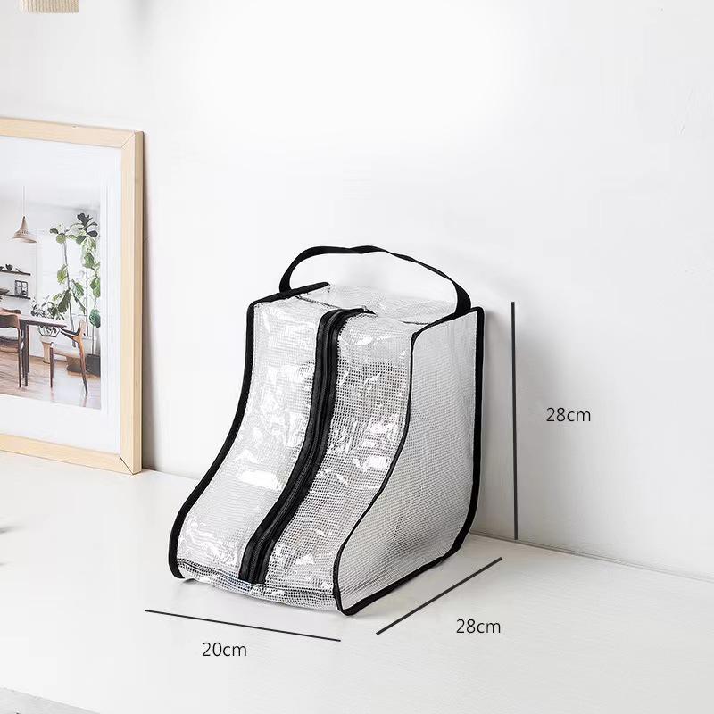 Boots Storage Bag Waterproof Dustproof Transparent Shoes Protection Bag Zippered Portable Boots Pocket Household Travel Storage MIT