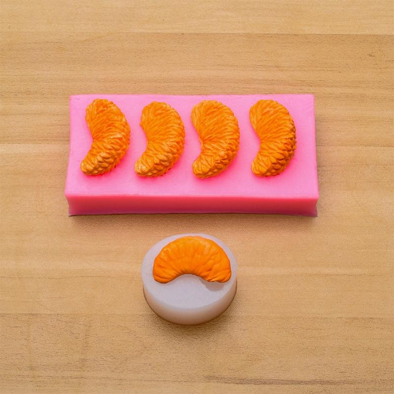 3D Силиконовая гибкая форма для пищевых продуктов с текстурой апельсиновой мякоти, для глины, смолы, керамики, конфет, помадки, шоколада, мыла