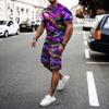 Men Sets Summer 2 Piece Outfits Sets Tshirt and Shorts Tracksuit Men's Oversized Cloth Streetswear Vintage Personality 3D Print