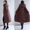 Women Parka Coat Autumn Winter Thicken Warm Hooded Coat Ladies Slimming  Lengthen Padded Jacket with Pocket Outerwear