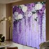 2 шт. Лавандовые шторы с цветочным принтом блэкаут – Фиолетовый сиреневый принт   Теплоизолированные для декора спальни и гостиной