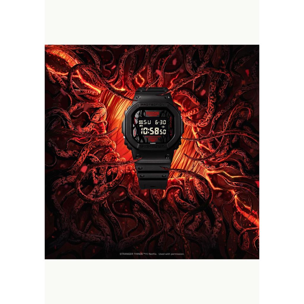 Casio Часы G-Shock, Официальная модель Японии, Коллаборация Stranger Things, DW-5600STT-1JR, Мужские, Черные