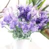 10 Pcs Romantic Provence Lavender Silk Artificial Flowers Purple Bouquet Plastic Fake Flower White for Home Wedding Decoration