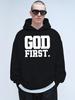 Унисекс Худи GOD FIRST с Новым Стрит-Арт Принтом, Идеально для Осени и Зимы. Эти удобные и мягкие тканевые худи станут отличным подарком