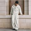 Mens Oversized Hooded Zip-Up Sweatshirt Set Casual Streetwear 2-Piece Outfit 2026