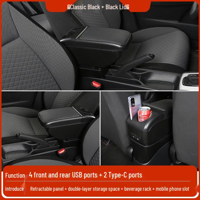 Подходит для Toyota Yaris 2008-2011: Подлокотник-бокс без сверления