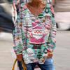 2024 New Spring and Autumn Long Women's Loose Long-sleeved Christmas Series 3D Printed Urban Casual Women's T-shirt