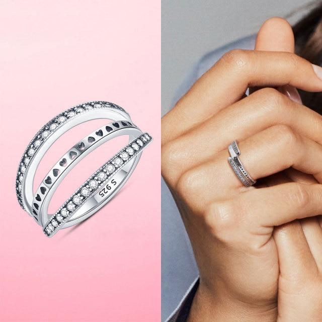 Кольца из стерлингового серебра 925 пробы Женские модные кольца