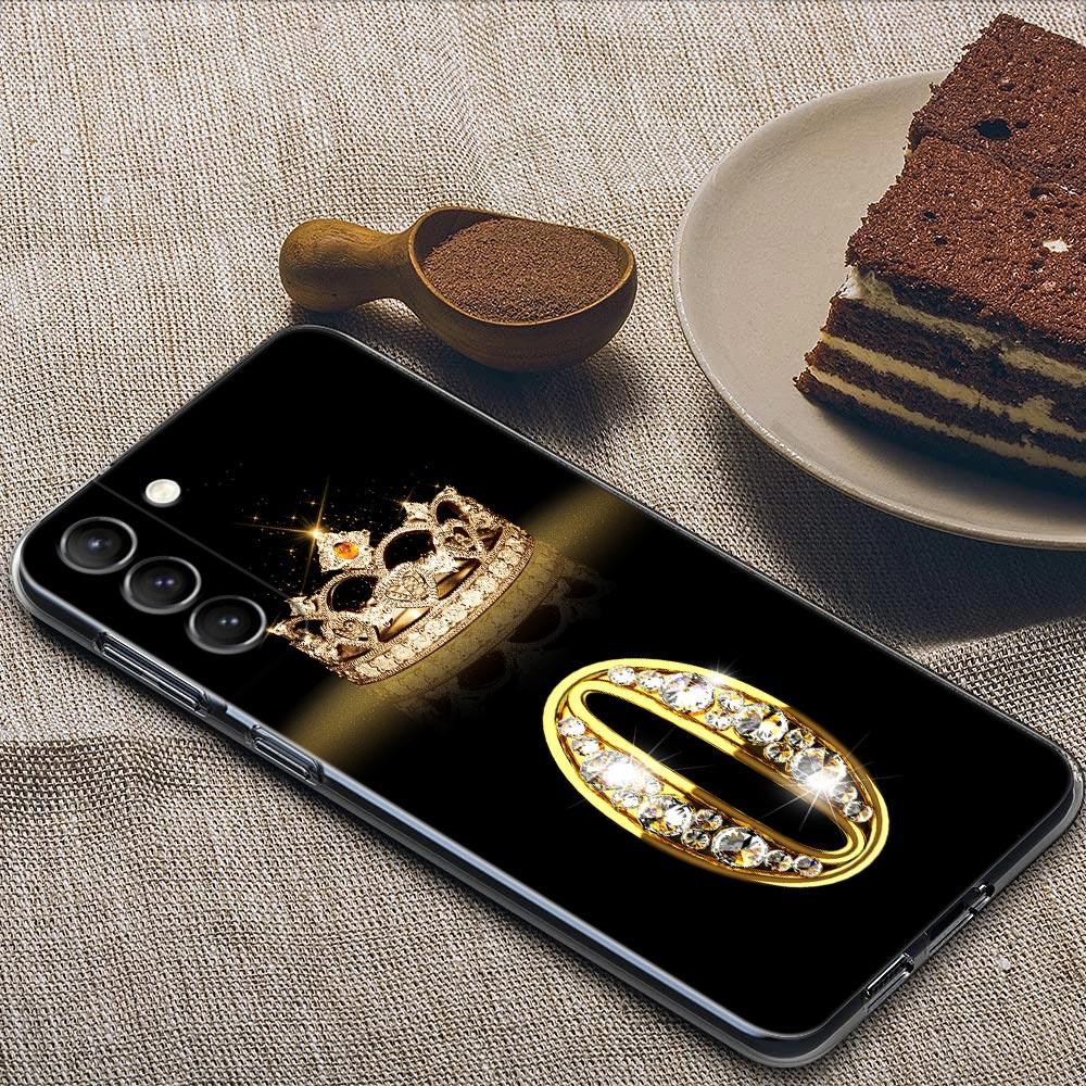Алмазная Корона Первые Буквы Буква N Прозрачный Чехол Samsung S24 Ultra Для Galaxy S21 S20 FE S22 Ultra S23 S24 Plus Чехлы Мягкий Чехол