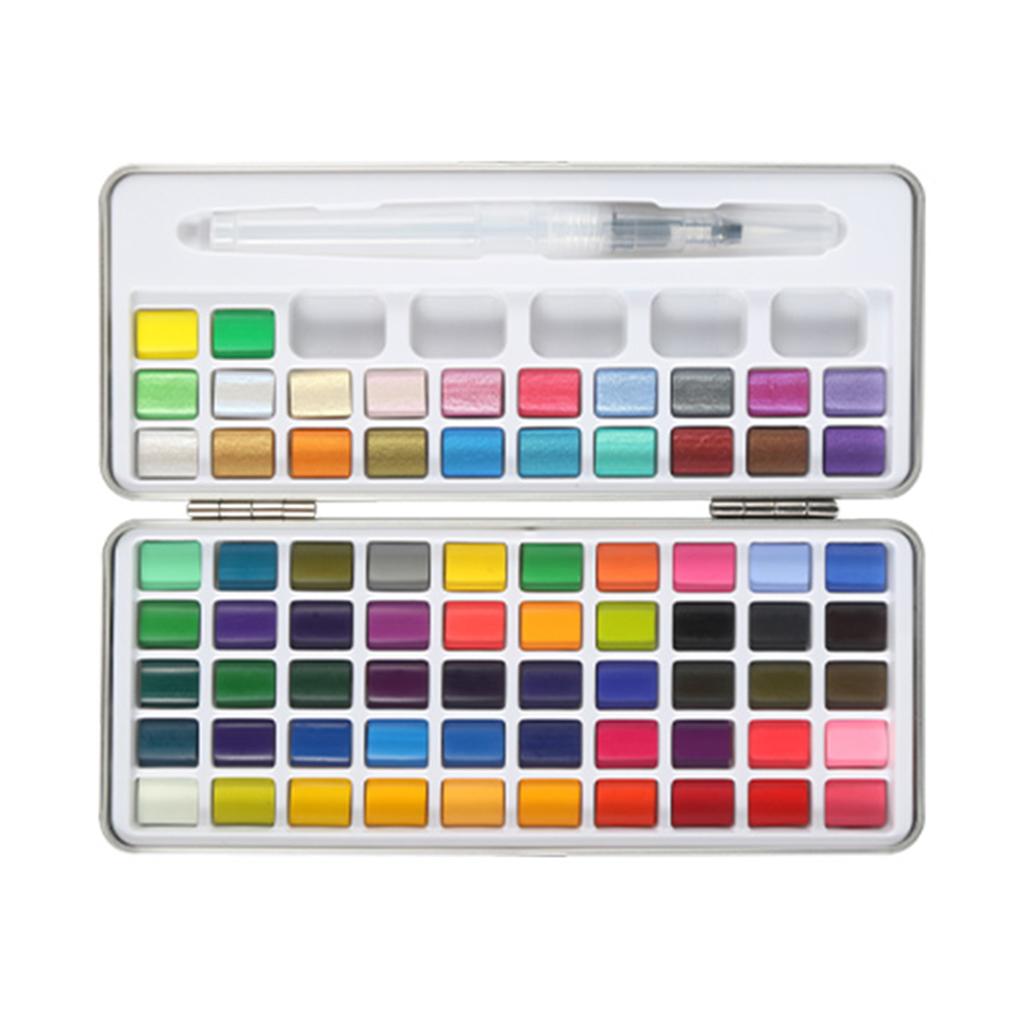 Набор акварельных красок H&B, 72 цвета, профессиональные художественные принадлежности с акварельной кистью для художников