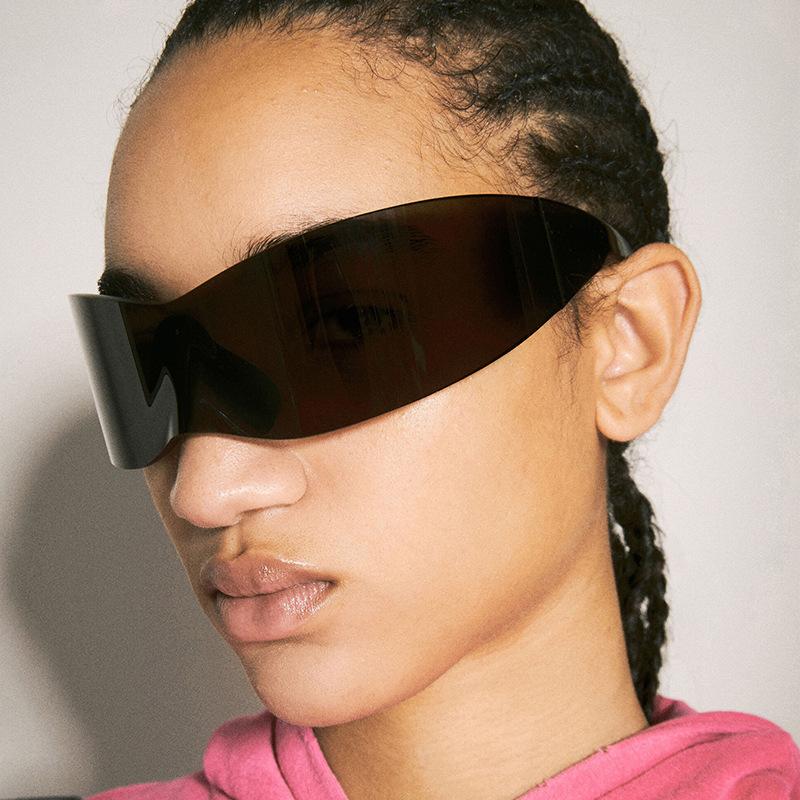 Солнцезащитные очки женские в стиле будущего, панк, хип-хоп, стильные дизайнерские солнцезащитные очки, ветрозащитные очки для велоспорта