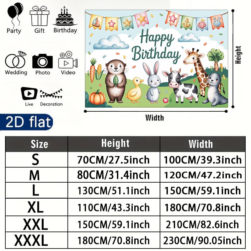Party Backdrop Animal Flat Banners Cute Celebrations Wedding Enthusiasts Celebration Photo Booth Front Door Decor