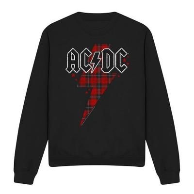 AC/DC Унисекс Взрослая клетчатая толстовка с принтом молнии