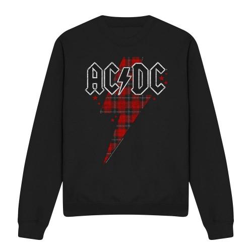 AC/DC Unisex Adult Plaid Bolt Sweatshirt