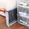 Foldable Clear Shoe Container Sturdy PVC Materials And Metal Frame Compact Home Organization Shoe Storage Box