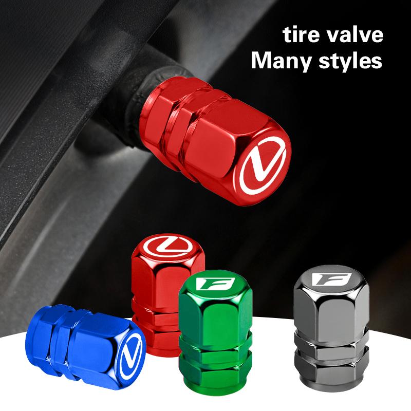 Metal Car Wheel Tire Valve Caps Air Stem Covers For Lexus F SPORT LBX NX RX 350h 450h Plug-in Hybrid ES UX 300e GX460 Ct200h GSFL2
