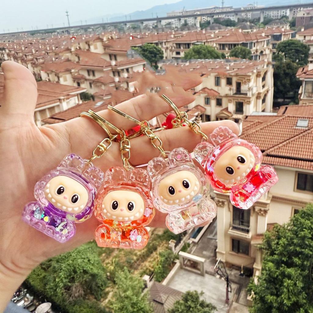 High Looks Labrador Keychain Bag Oil Hanging Decoration Figurine Backpack Quicksand Cartoon Pendant Gift Keychain