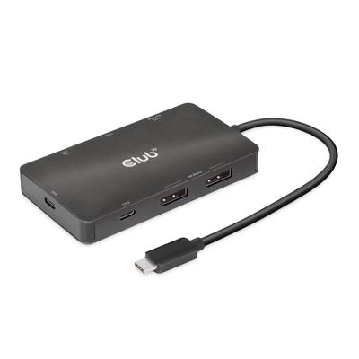 Концентратор Club 3D USB Gen2 Type C на 2x DisplayPort 4K60Hz 2x USB A RJ45 USB C 10Gbps USB C 100W 7-в-1 / / / / PD3.0 (CSV-1598)