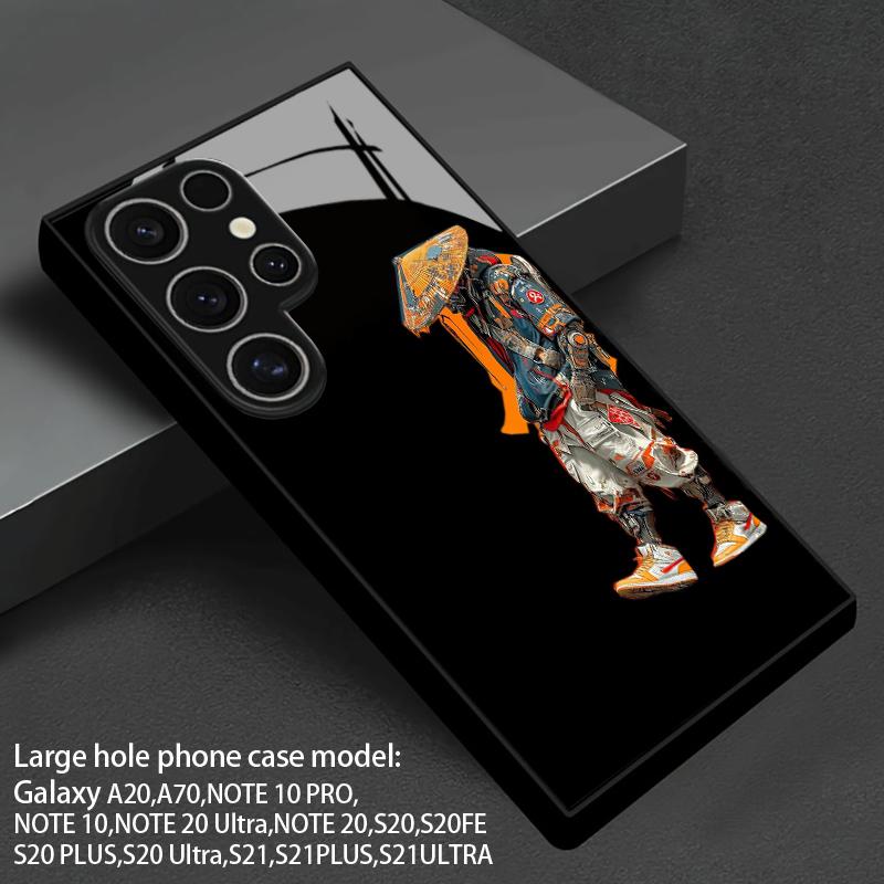 2D чехол для телефона с кибер-кочевническим узором для Samsung S26 S25 S24 S23 S22 S21 S20 A56 A36 A16 - Стеклянная защитная крышка