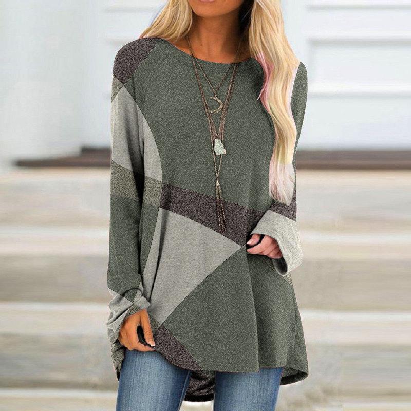 Женский базовый свободный топ с круглым вырезом и длинными рукавами, дышащий пуловер с длинными рукавами, повседневная футболка в стиле Харадзюку