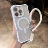 Чехол для телефона для iPhone 16E 15 14 16 Plus 11 12 13 16 Pro Max Магнитный ремешок на запястье Magsafe Шнурок Защитник Ударопрочный чехол