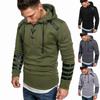 Autumn And Winter Hooded Men'S Leather Casual Personalized Fashion Hoodie Patchwork Top For Men