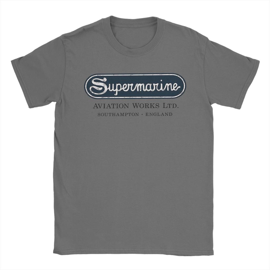 Supermarine Aviation Logo T Shirt Summer 100 Cotton T Shirts For Men Design Tee Shirt Short Sleeve Aesthetic Tees