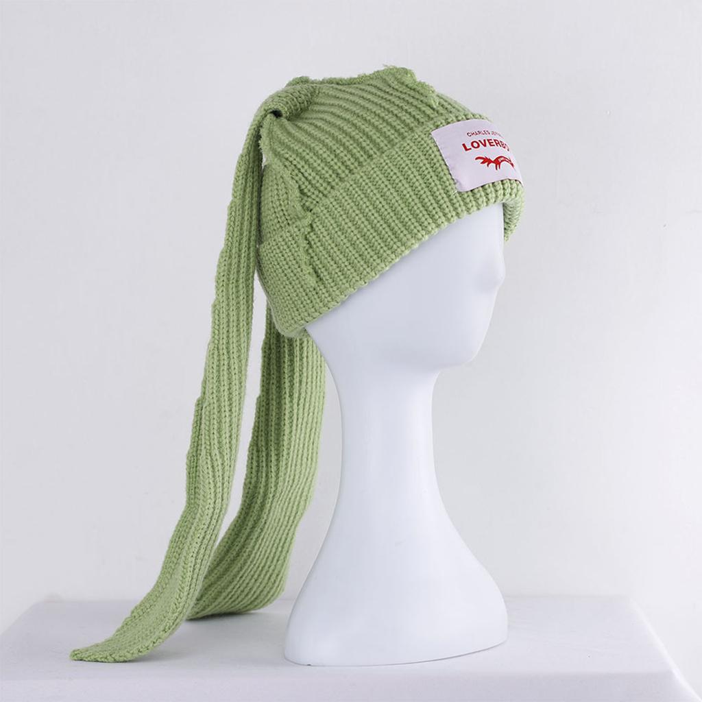 Crochet Knitted Hat Skullies Beanie Long Ear Hat Cute Bunny Hat Rabbit Ears Hat Women Autumn Winter Warm Funny Hat