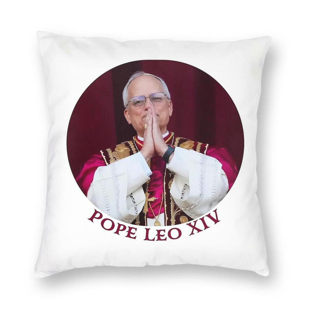 Pope Leo Xiv Vatican Pillowcase Polyester Linen Velvet Creative Zip Decor Pillow Case Car Cushion Cover