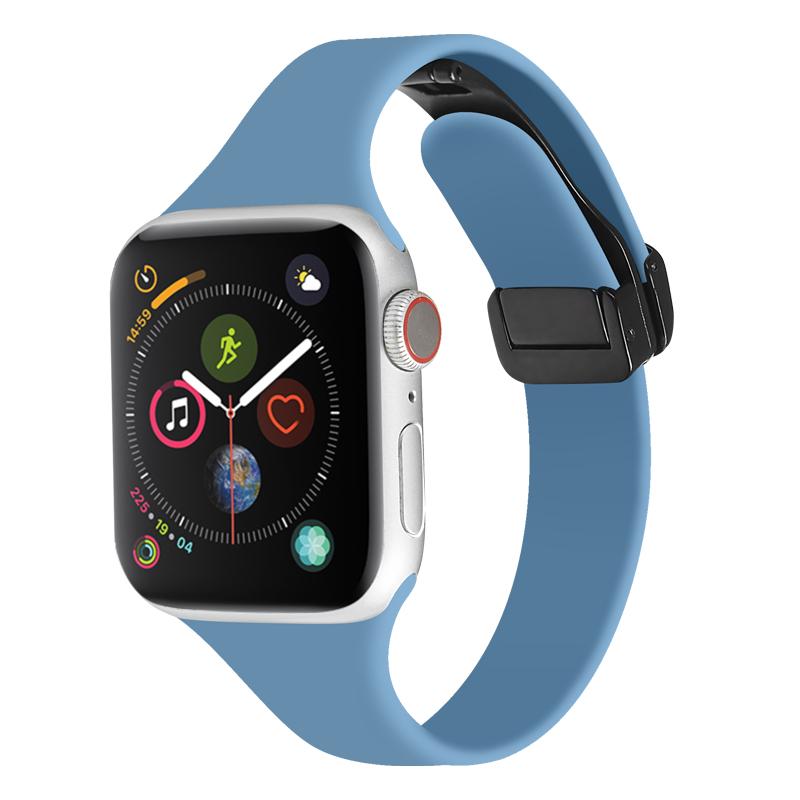 Силиконовый ремешок для Apple Watch Band 44 мм, 45 мм, 49 мм, 40 мм, 41 мм, 42 мм, 38 мм, спортивный браслет с магнитной пряжкой Iwatch 7 8 5 4 SE Ultra