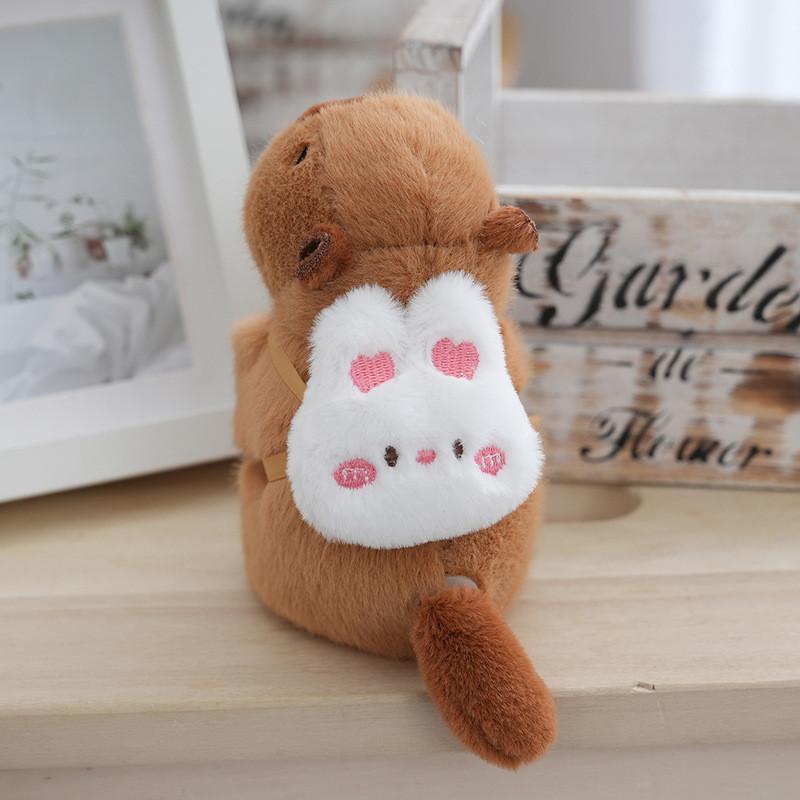 Cute Plush Capybara Keychain Adorable Stuffed Animal For Students Backpack Decoration