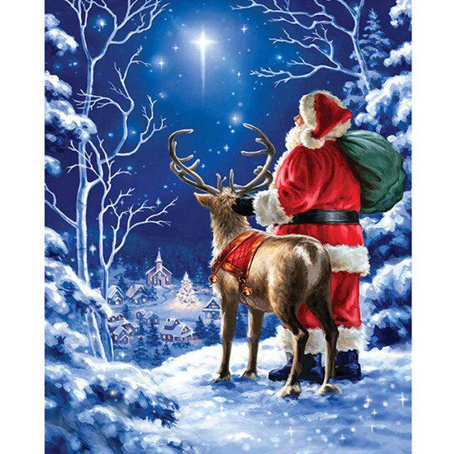 Санта-Клаус DIY 5D алмазная живопись полный круглый горный хрусталь мультфильм Снеговик Алмазная вышивка крестиком мозаика Рождественский подарок