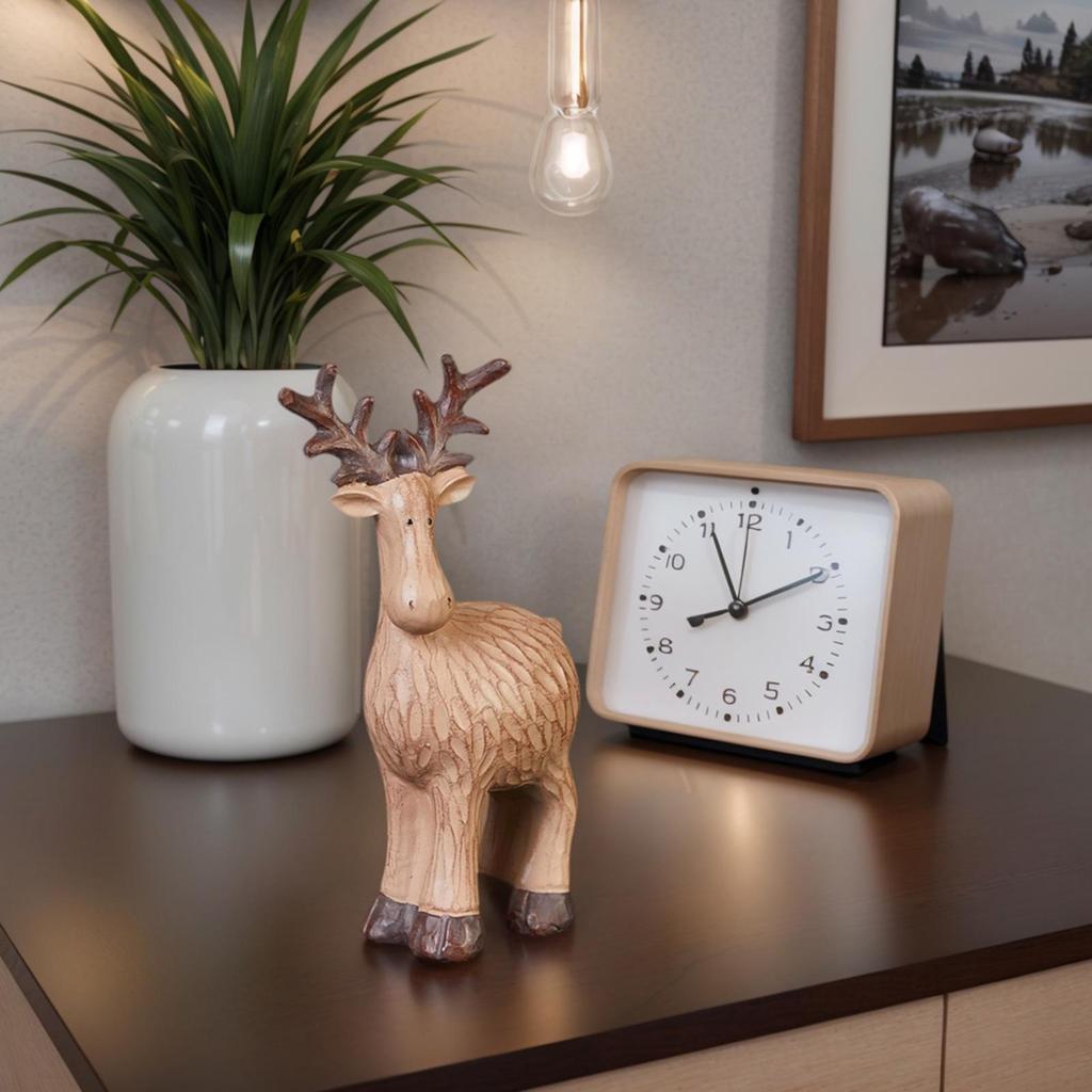 Рождественская фигурка оленя Рождественская статуэтка лося Эстетичная коллекционная настольная модель лося из смолы Для книжной полки спальни стола
