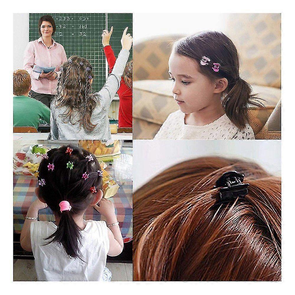 100pcs Mini Hair Clips Hair Claws Plastic Hair Pins Hair Accessories For Little Girls Women Baby Toddler (random Color