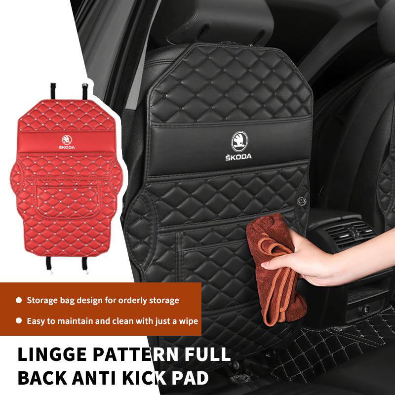 lbrdy0 For Skoda Car Anti-Kick Pad Seat Back Protector Cover Auto Accessories Kamiq MK3 Roomster Rapid Kodiaq Karoq Fabia Enyaq