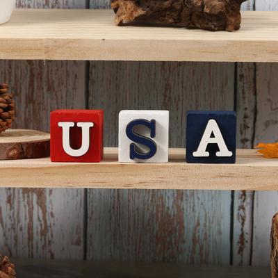 Декор ко Дню независимости США Деревянное настольное украшение Коллекция для украшения дома