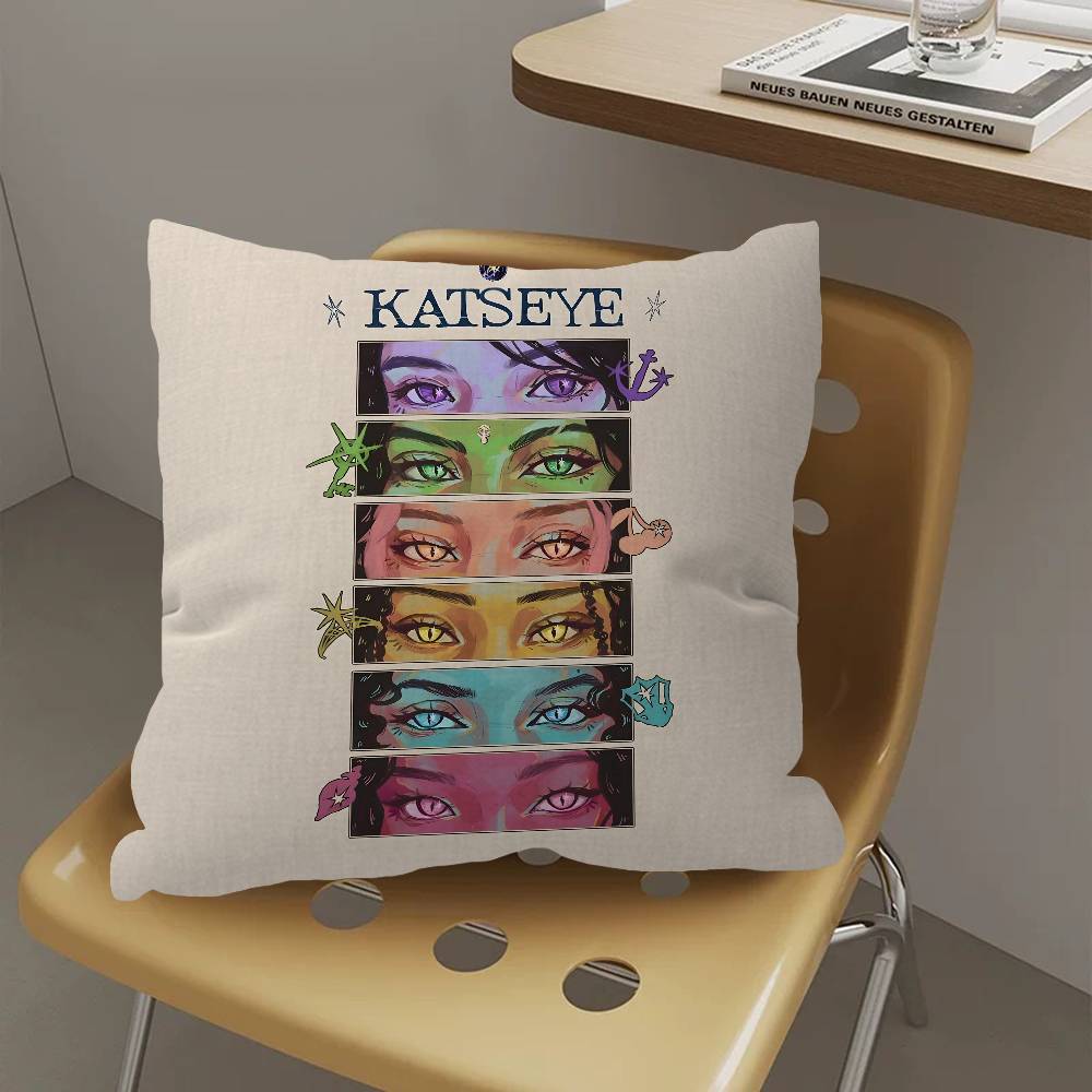 Корейская K-pop группа K-Katseye Наволочки Мультяшные Декоративные для Дивана Домашние Двусторонние Короткий Плюш Милые Наволочки