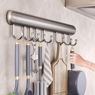 Черный/серый кухонный крючок для хранения 20-50 см, рядный крючок для хранения кухонных принадлежностей, крючок для хранения ложек, кухонный