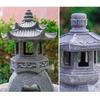 Solar Powered Zen Pagoda Lantern Chinese Garden Statue Palace Courtyard Decor Eco Resin Solar Lamp Outdoor Indoor Ornament