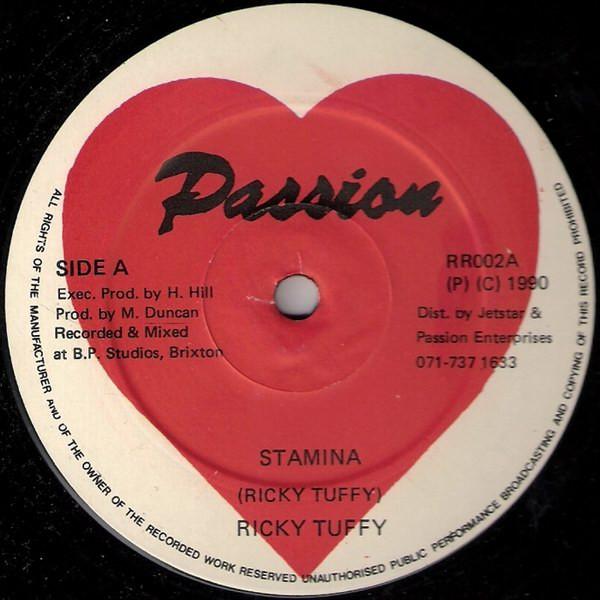 12-дюймовая пластинка RICKY TUFFY MR. SPAULDING Выносливость Ранил Их RR002 Страсть Enterpr 1990 Великобритания Регги Ска Даб Б/у