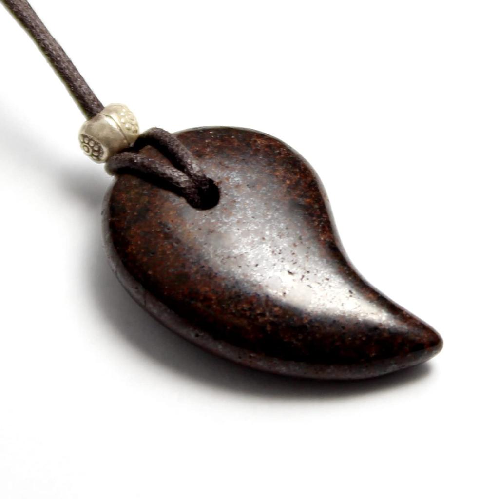 Natural Stone Power Stone Space Meteorite Chondrite Sahara NWA869 Magatama Pendant Choker